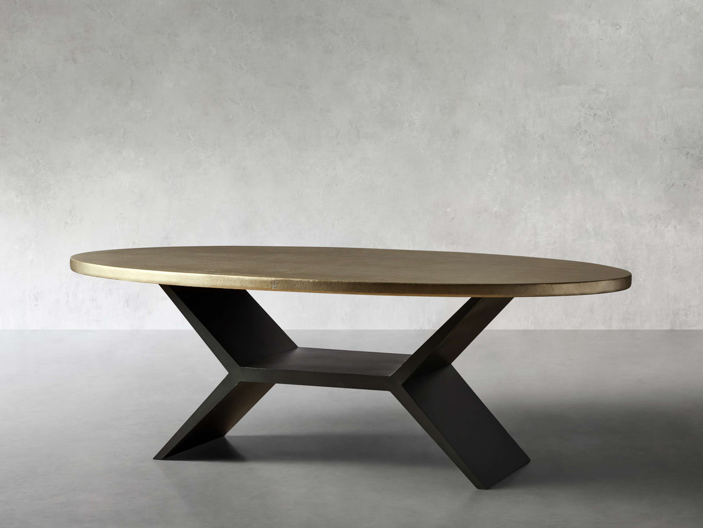 Recycled Metal Dining Table with Vertex Base