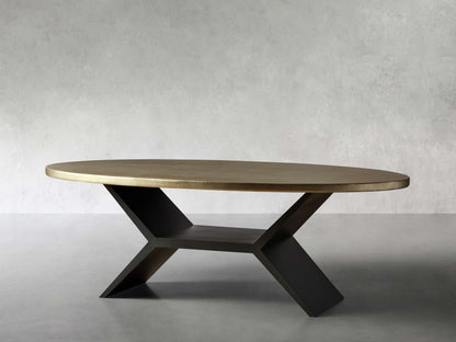 Recycled Metal Dining Table with Vertex Base