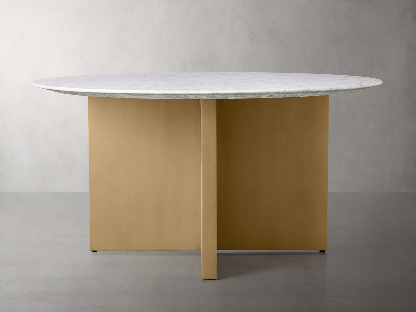 Saint Germain Round Stone Dining Table with Clement Base