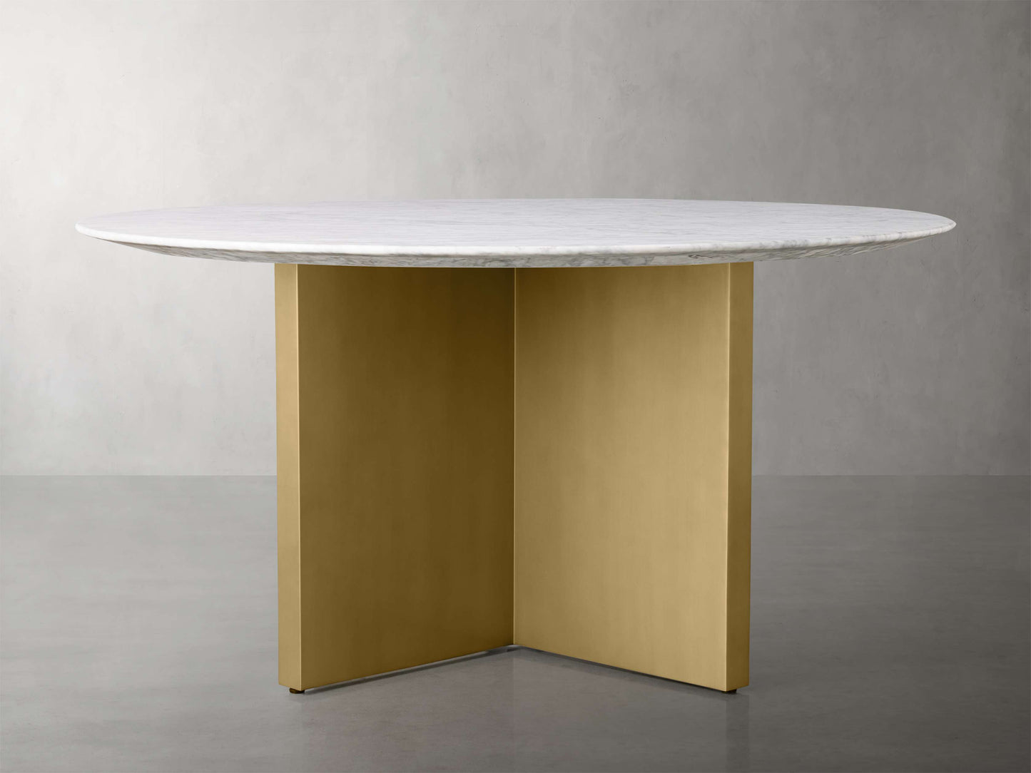 Saint Germain Round Stone Dining Table with Clement Base