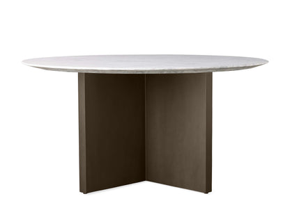 Saint Germain Round Stone Dining Table with Clement Base