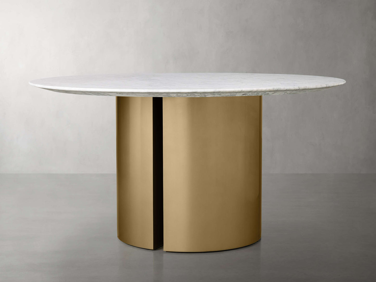 Saint Germain Round Stone Dining Table with Dauphine Base