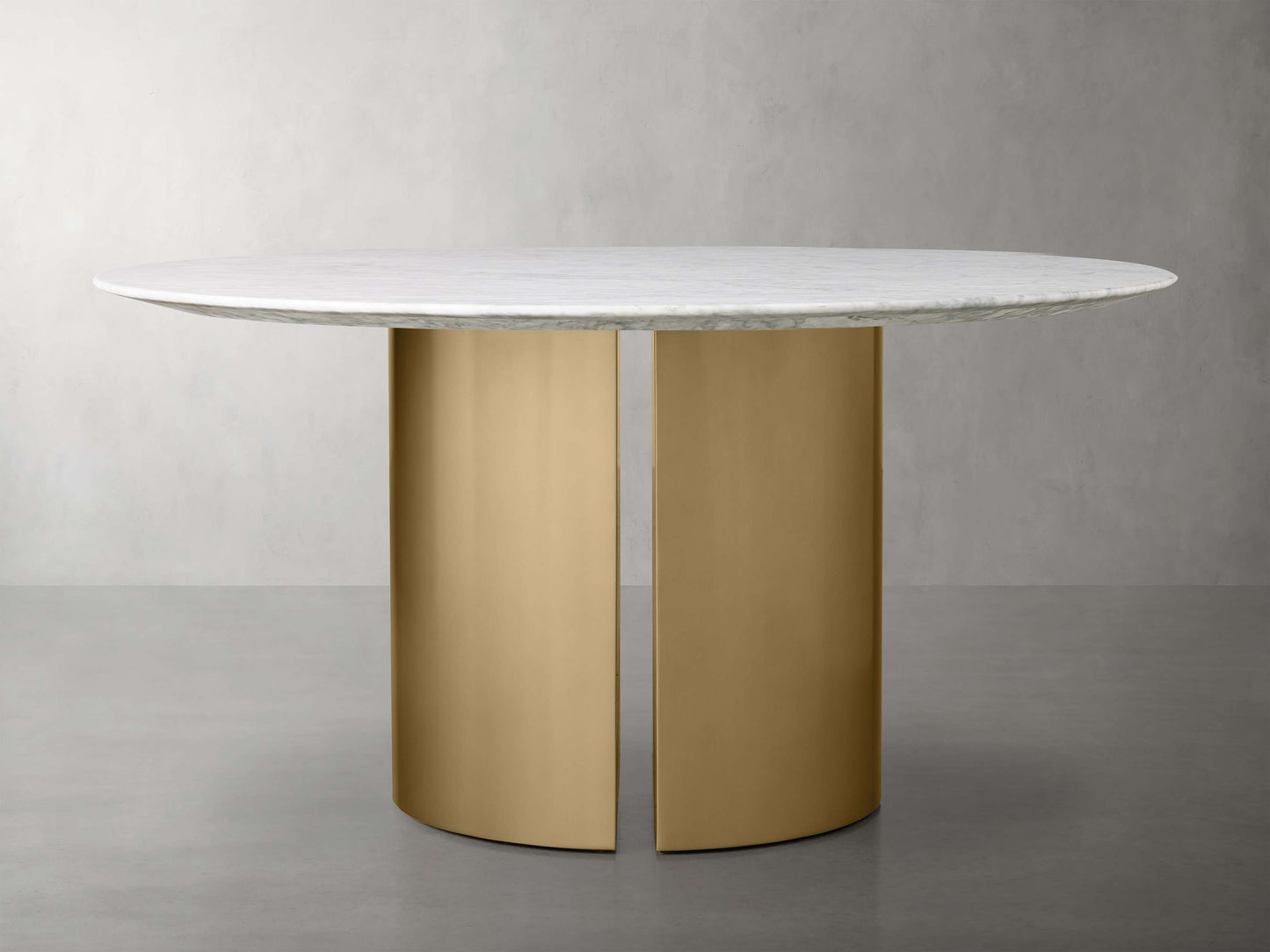 Saint Germain Round Stone Dining Table with Dauphine Base
