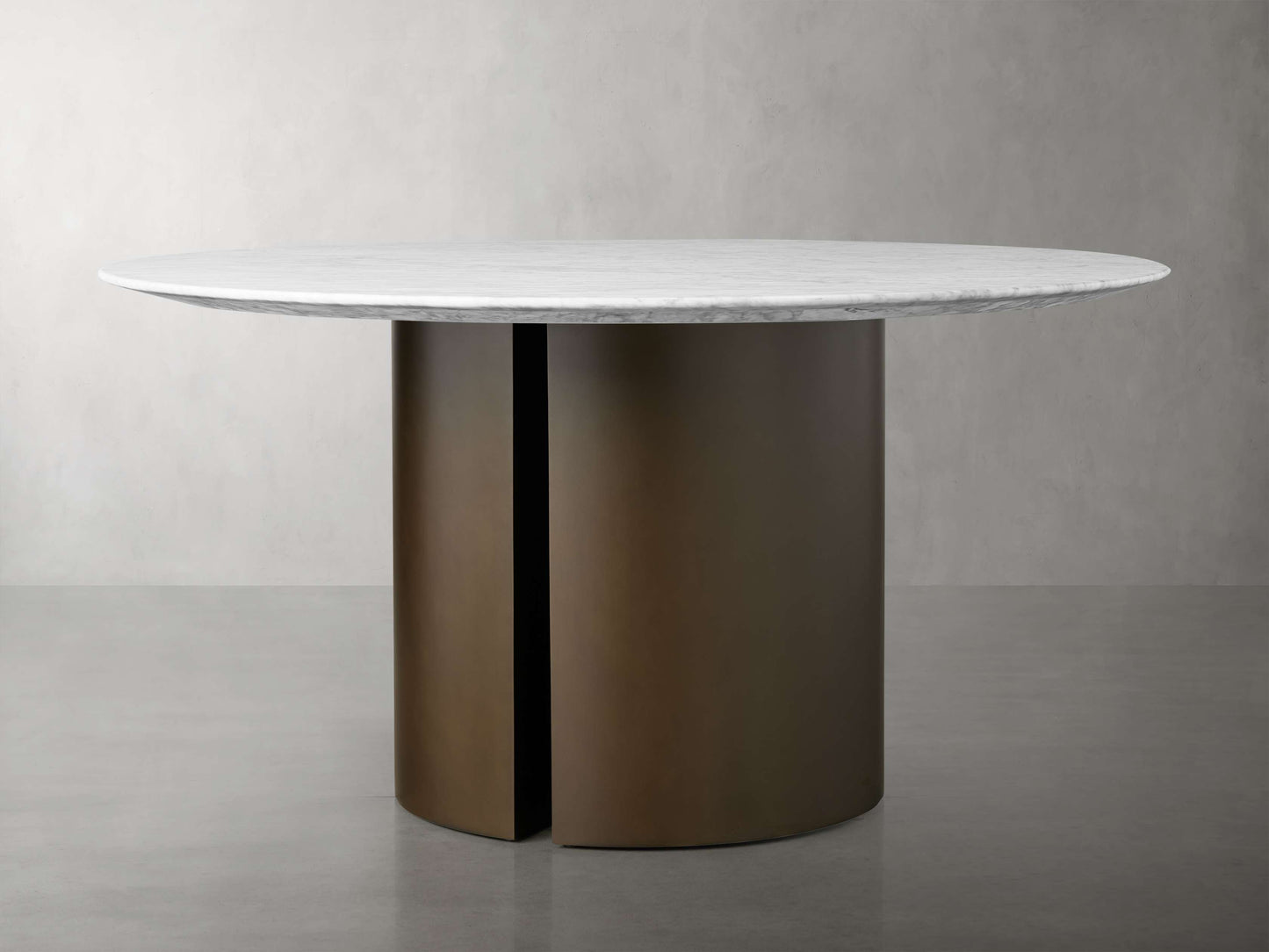 Saint Germain Round Stone Dining Table with Dauphine Base