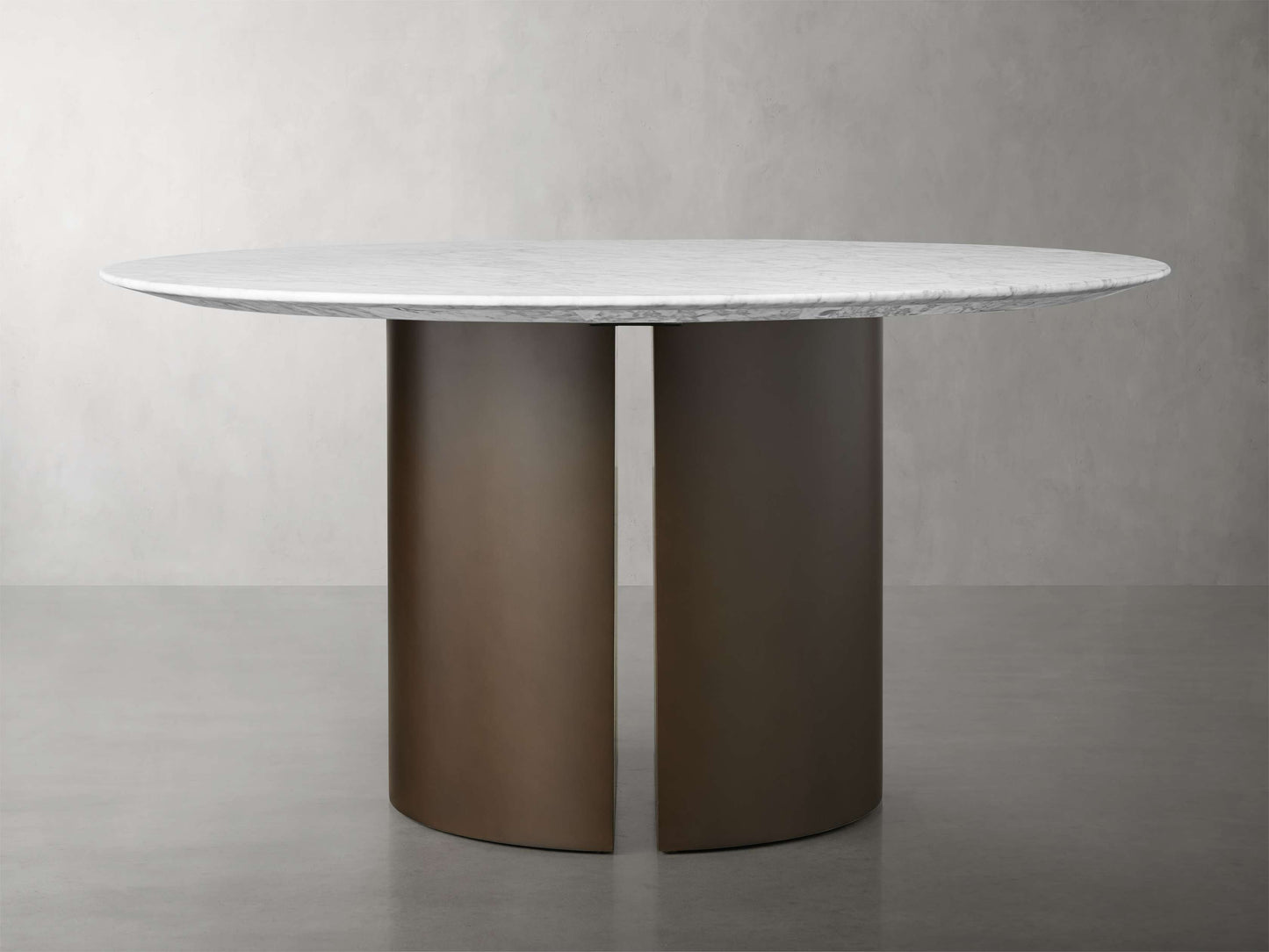 Saint Germain Round Stone Dining Table with Dauphine Base
