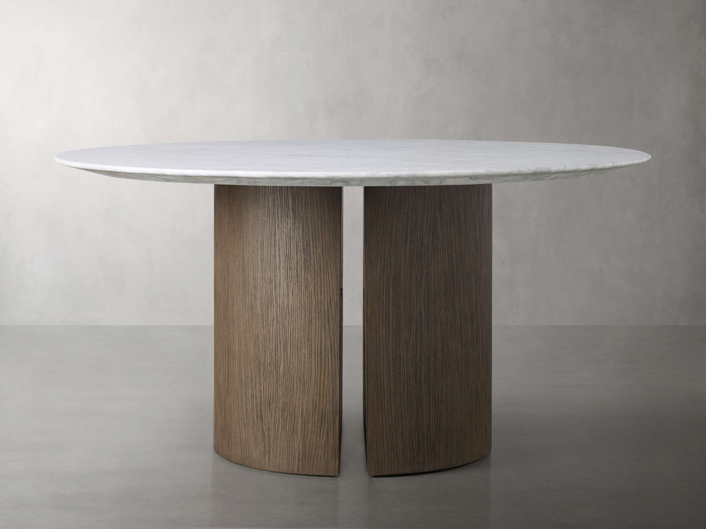 Saint Germain Round Stone Dining Table with Dauphine Base