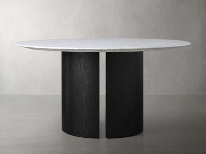 Saint Germain Round Stone Dining Table with Dauphine Base