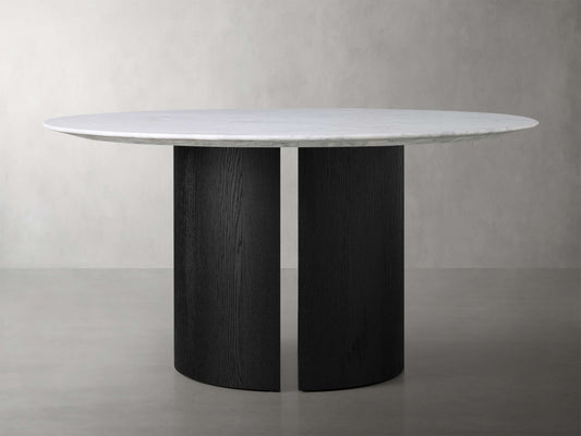 Saint Germain Round Stone Dining Table with Dauphine Base