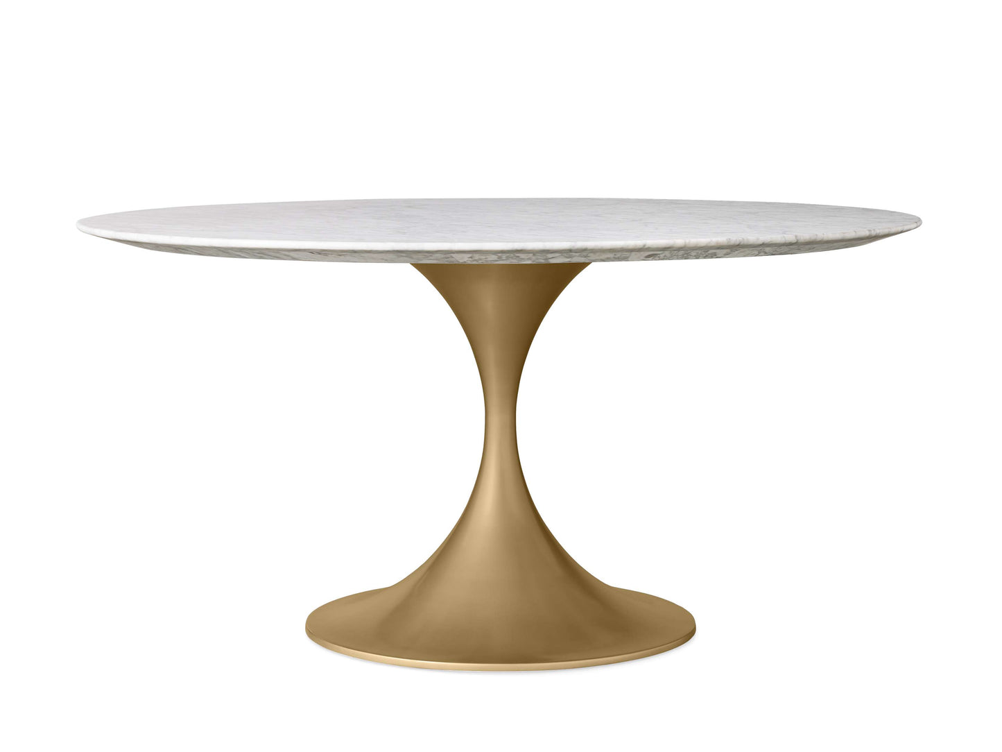 Saint Germain Round Stone Dining Table with Launette Base