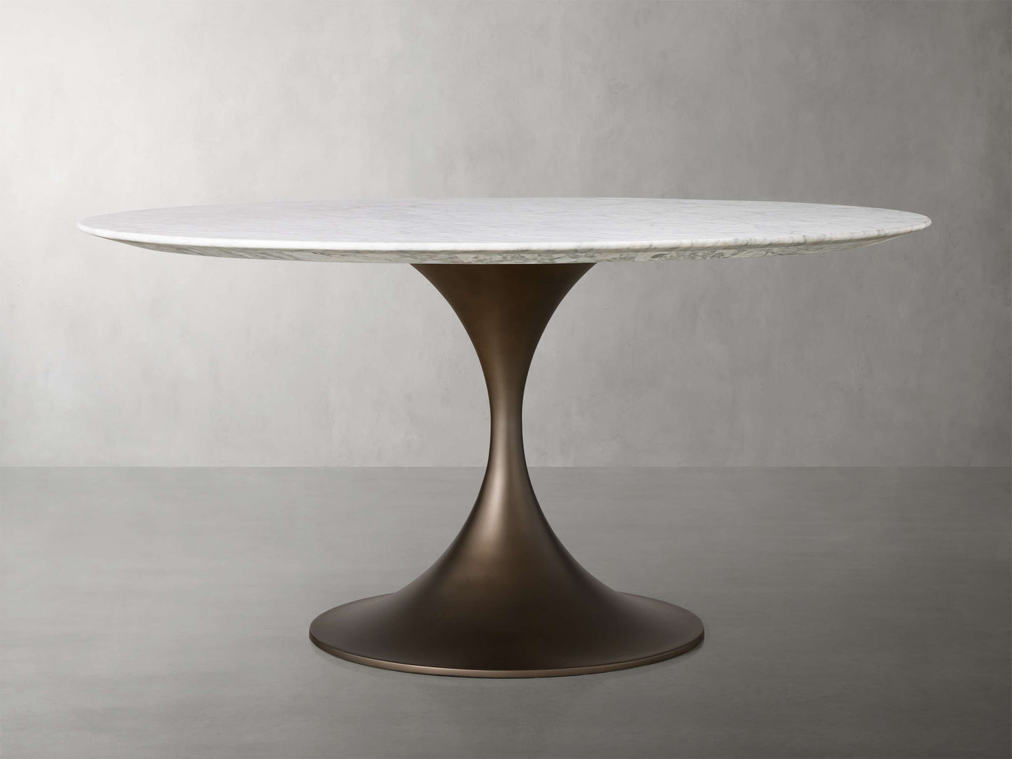 Saint Germain Round Stone Dining Table with Launette Base