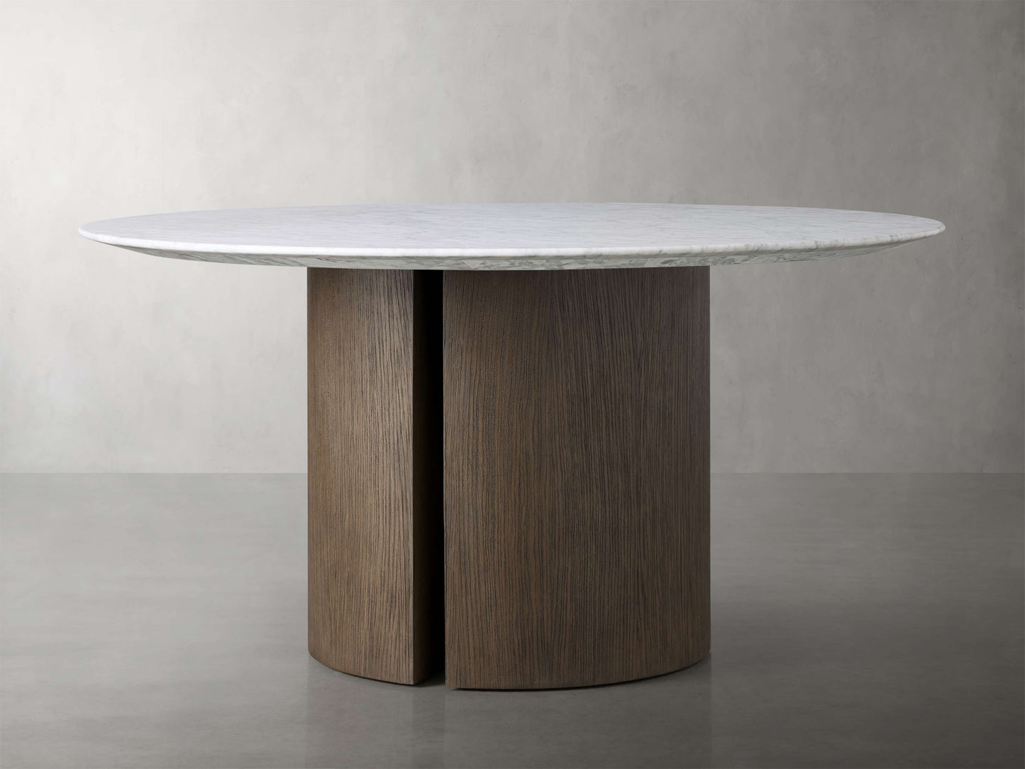 Saint Germain Round Stone Dining Table with Dauphine Base
