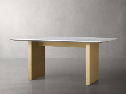 Saint Germain Stone Dining Table with Clement Base