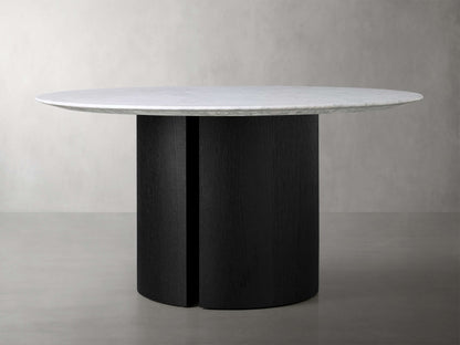 Saint Germain Round Stone Dining Table with Dauphine Base