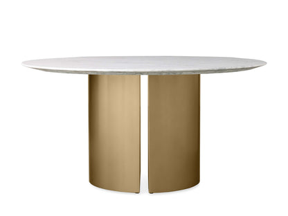 Saint Germain Round Stone Dining Table with Dauphine Base