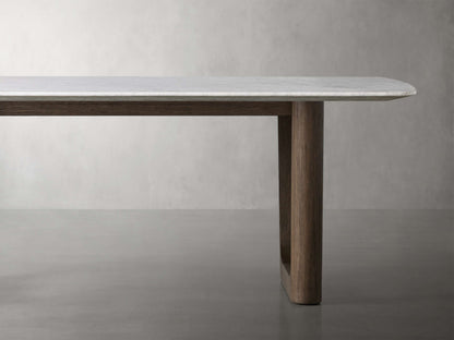 Saint Germain Stone Dining Table with Rennes Base