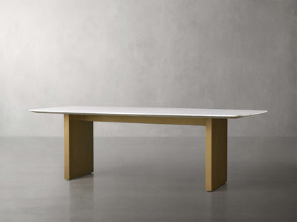Saint Germain Stone Dining Table with Clement Base