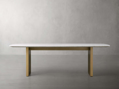 Saint Germain Stone Dining Table with Clement Base