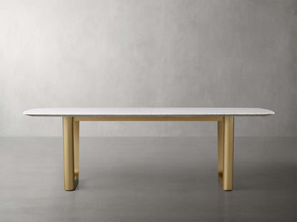 Saint Germain Stone Dining Table with Rennes Base