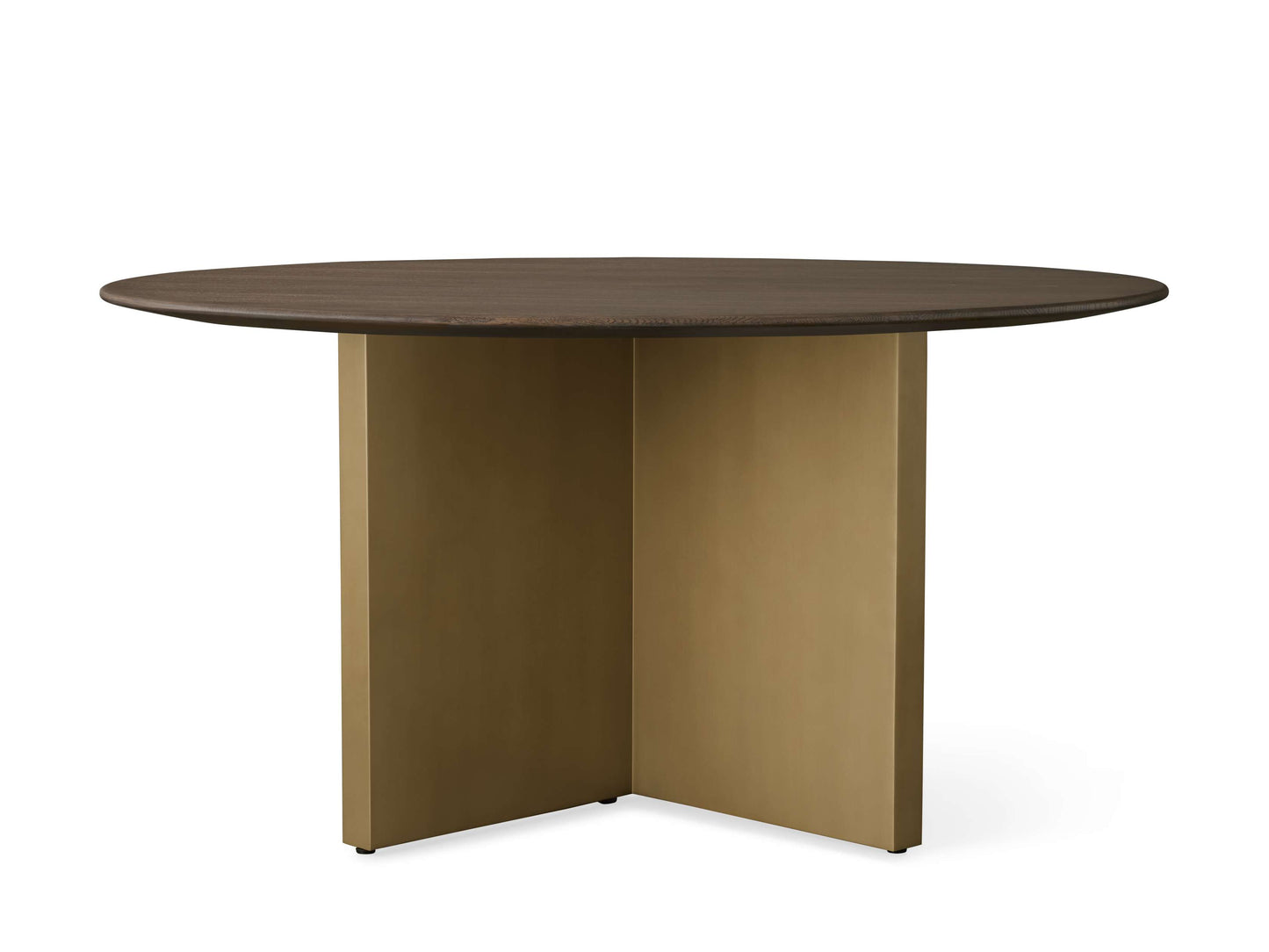 Saint Germain 60" Round Chestnut Top Dining Table with Metal Clement Base