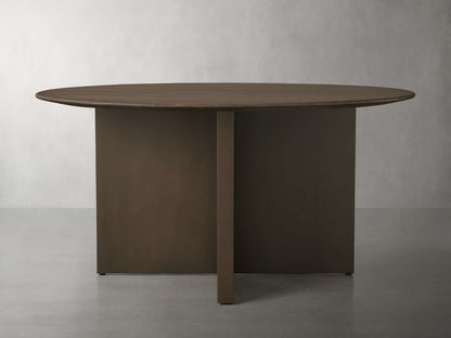 Saint Germain 60" Round Chestnut Top Dining Table with Metal Clement Base