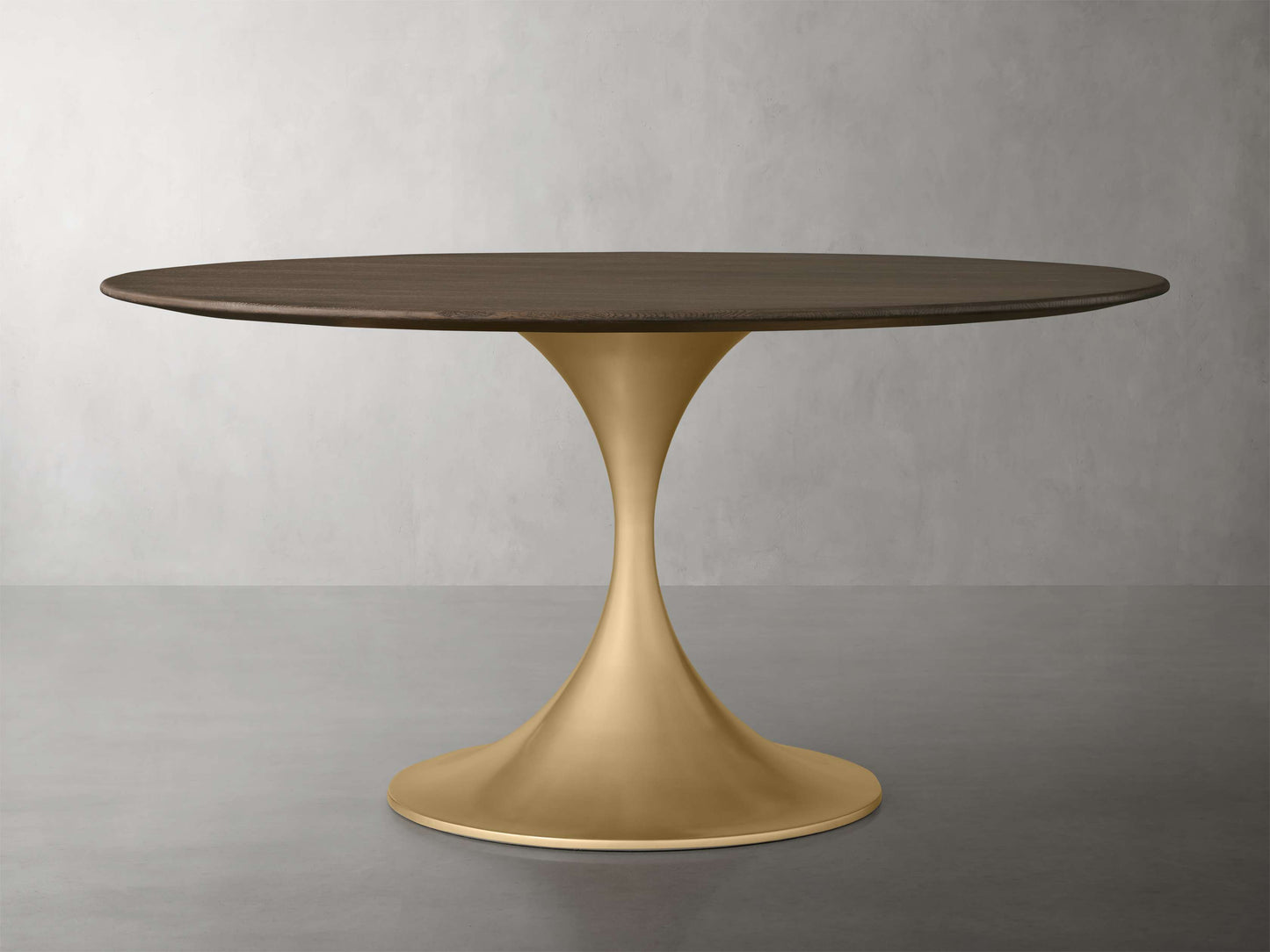 Saint Germain Round Wood Dining Table with Launette Base