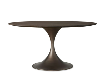 Saint Germain Round Wood Dining Table with Launette Base