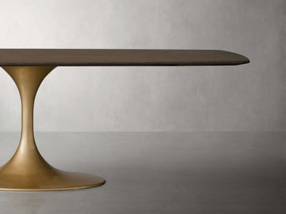 Saint Germain Wood Dining Table with Launette Base