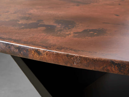 Recycled Metal Dining Table with Vertex Base