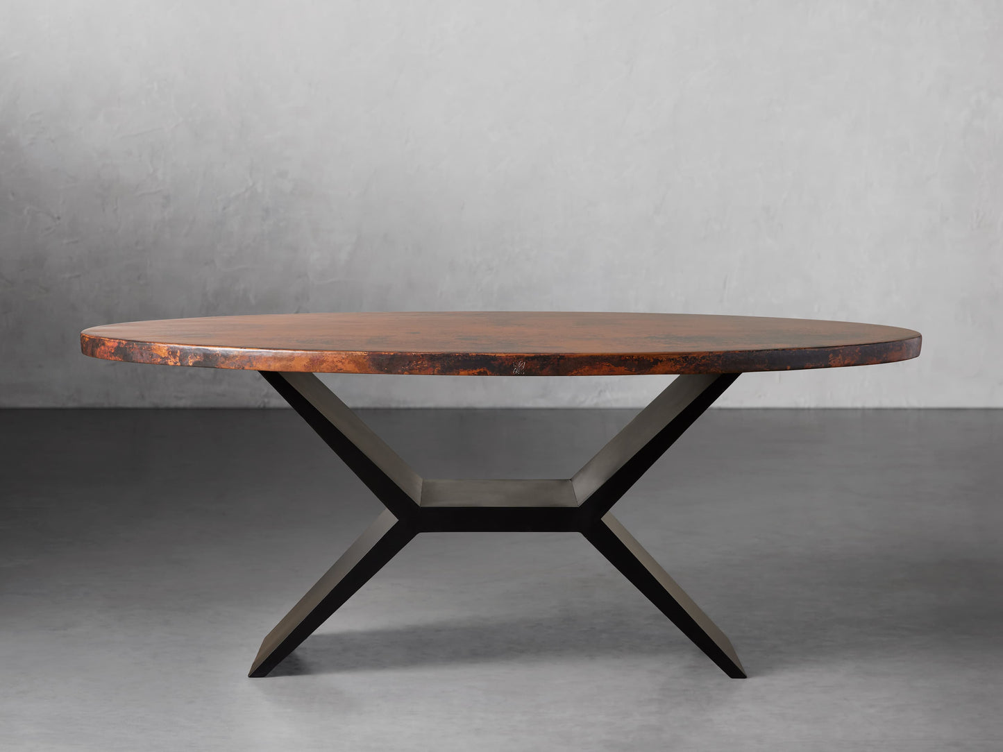 Recycled Metal Dining Table with Vertex Base