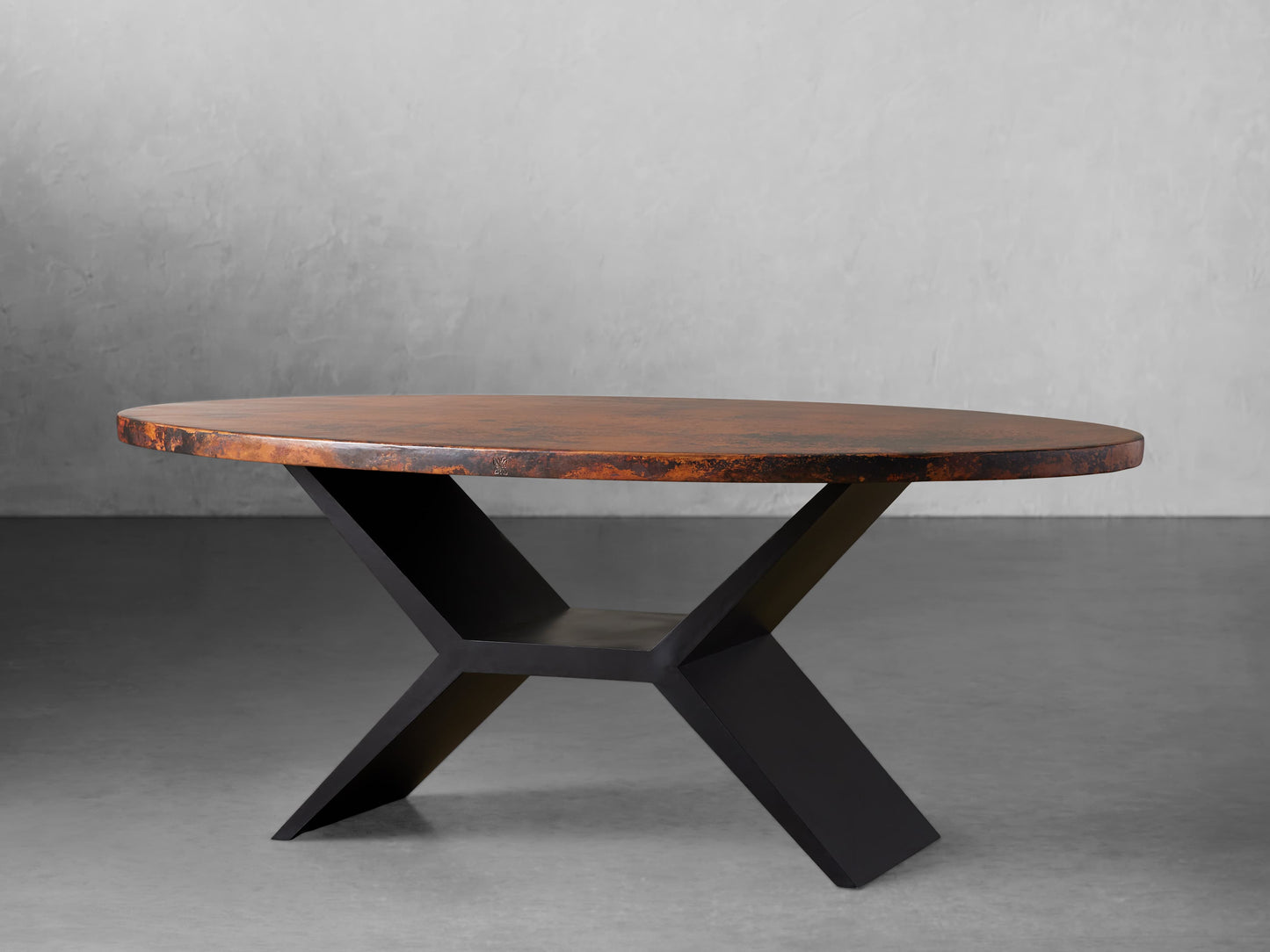 Recycled Metal Dining Table with Vertex Base