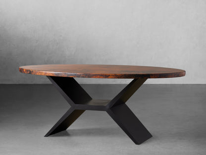 Recycled Metal Dining Table with Vertex Base