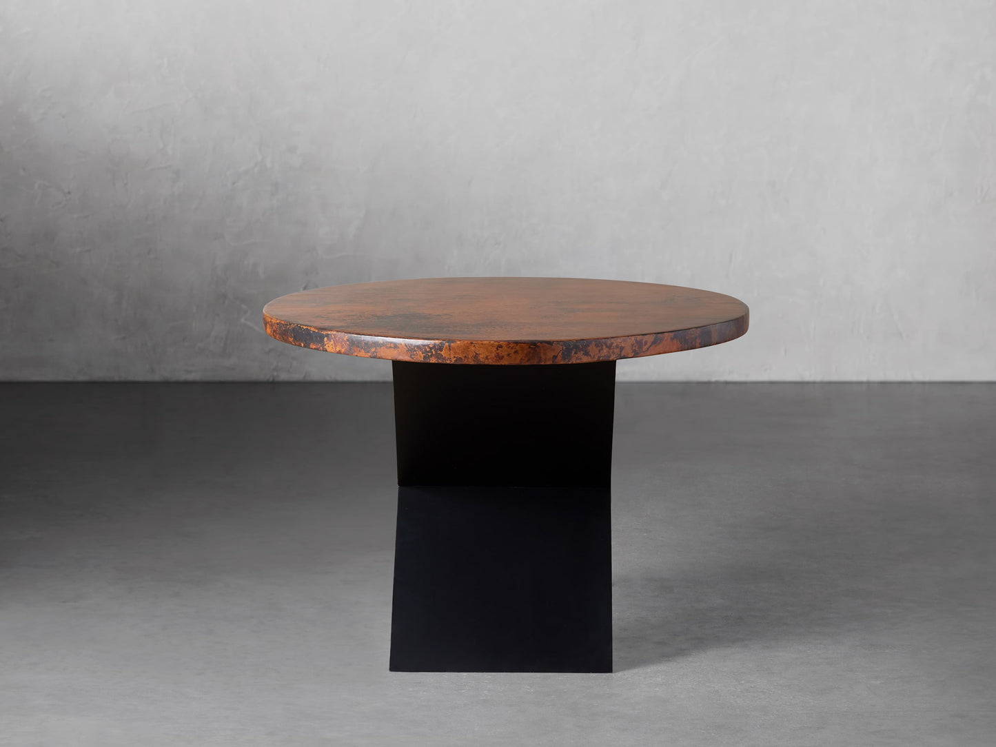 Recycled Metal Dining Table with Vertex Base