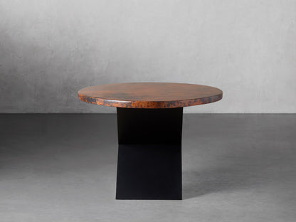 Recycled Metal Dining Table with Vertex Base
