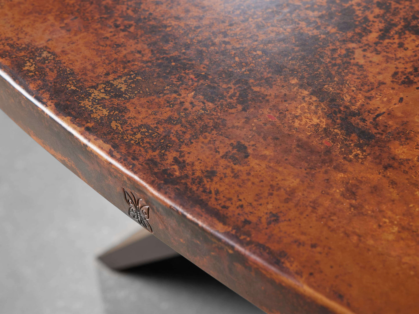 Recycled Metal Dining Table with Vertex Base