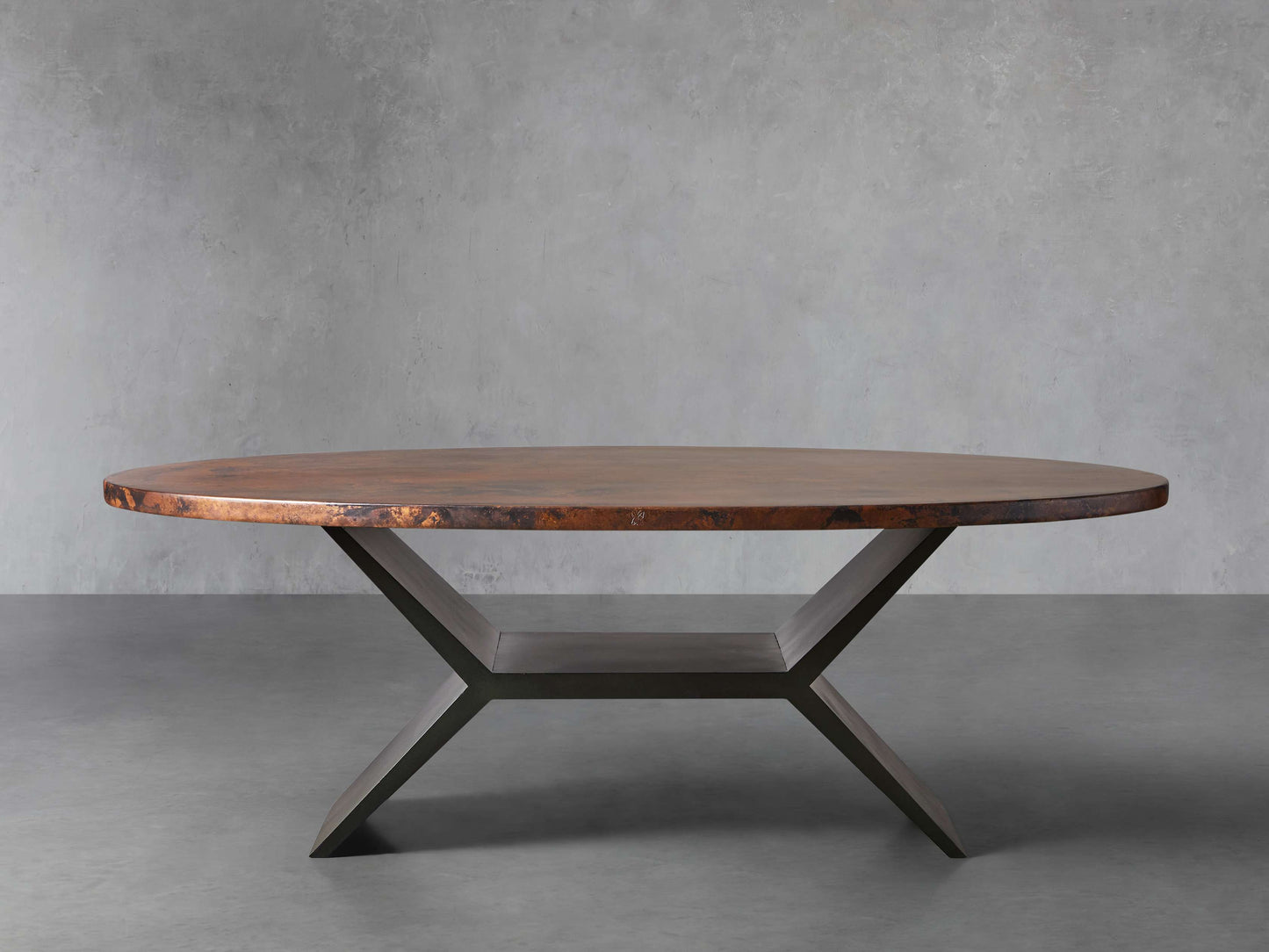 Recycled Metal Dining Table with Vertex Base