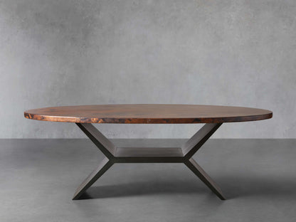 Recycled Metal Dining Table with Vertex Base
