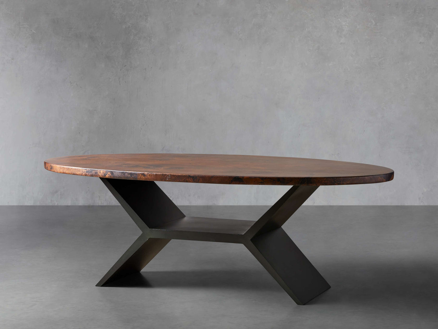 Recycled Metal Dining Table with Vertex Base