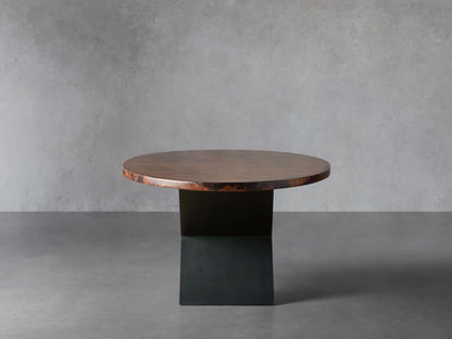 Recycled Metal Dining Table with Vertex Base