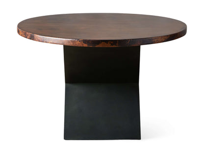 Recycled Metal Dining Table with Vertex Base