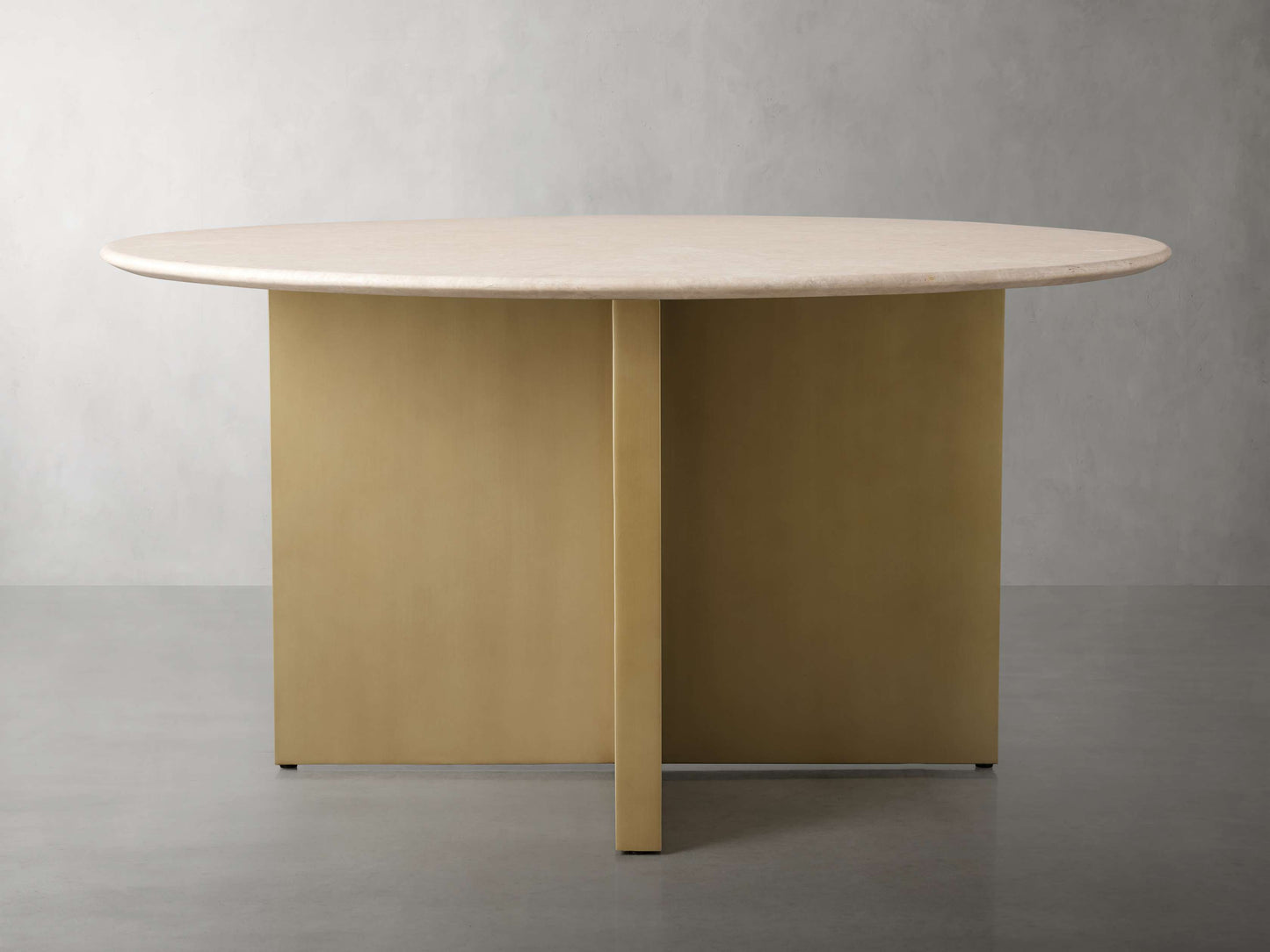 Saint Germain Round Stone Dining Table with Clement Base