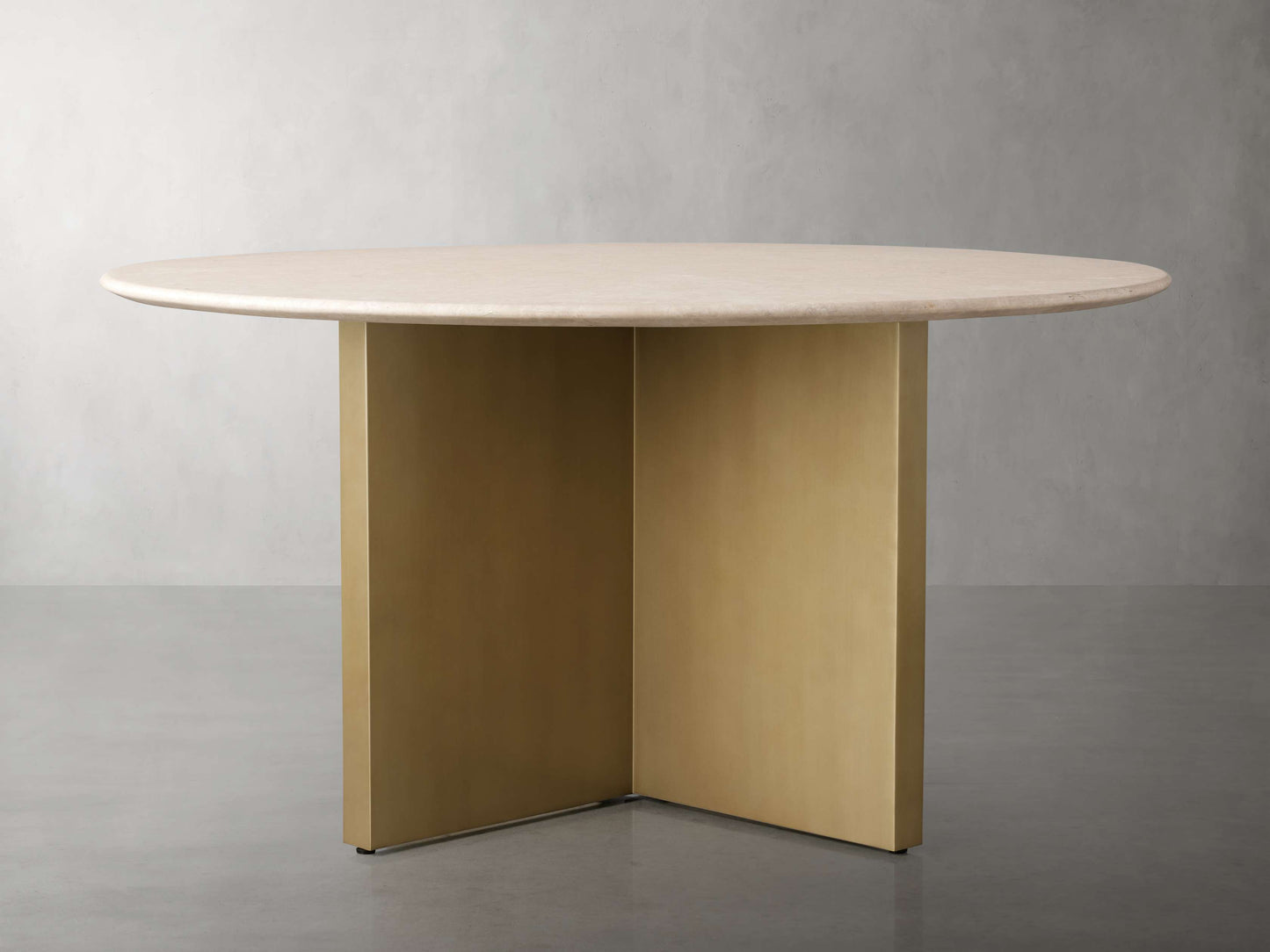 Saint Germain Round Stone Dining Table with Clement Base