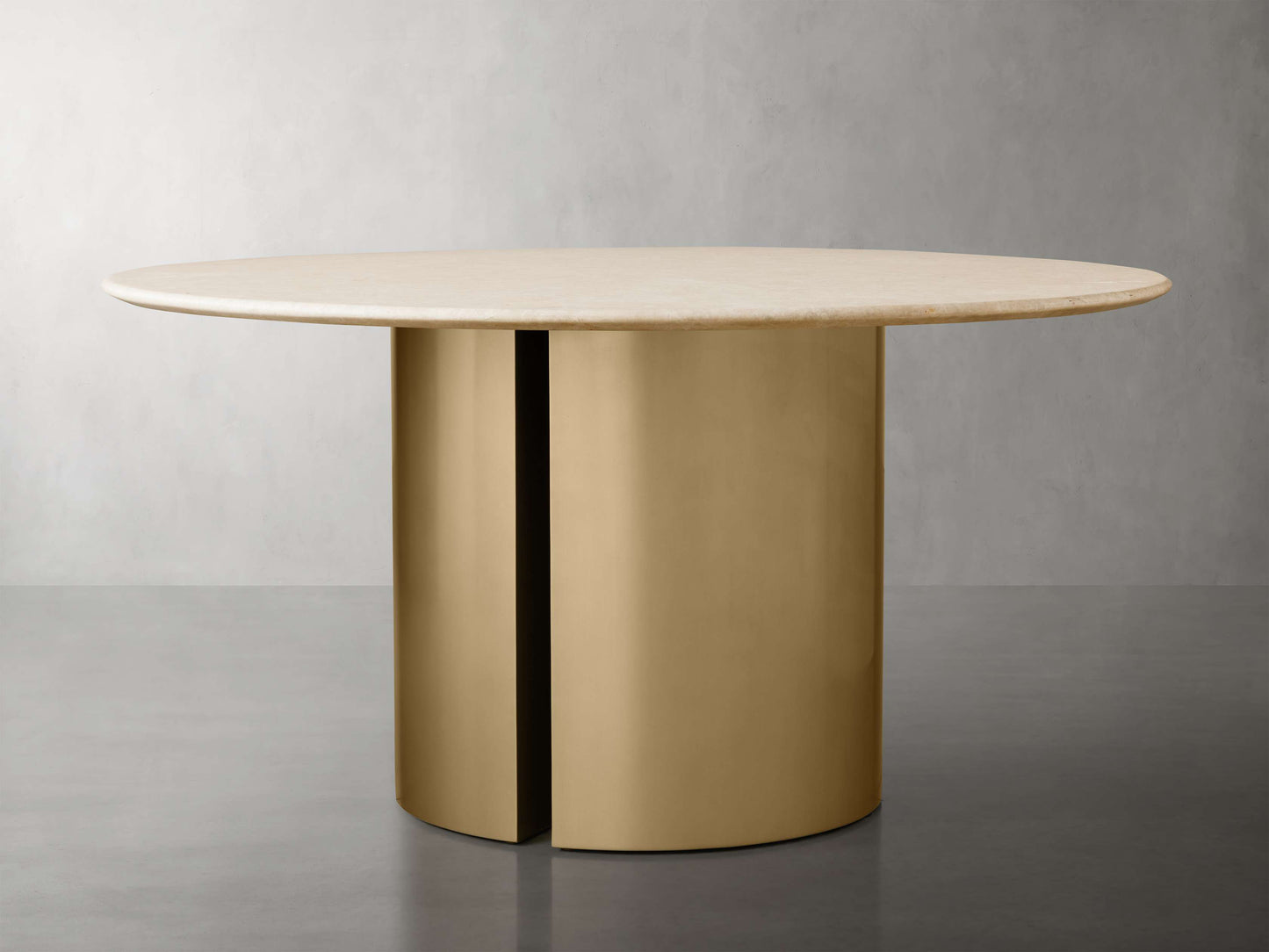 Saint Germain Round Stone Dining Table with Dauphine Base