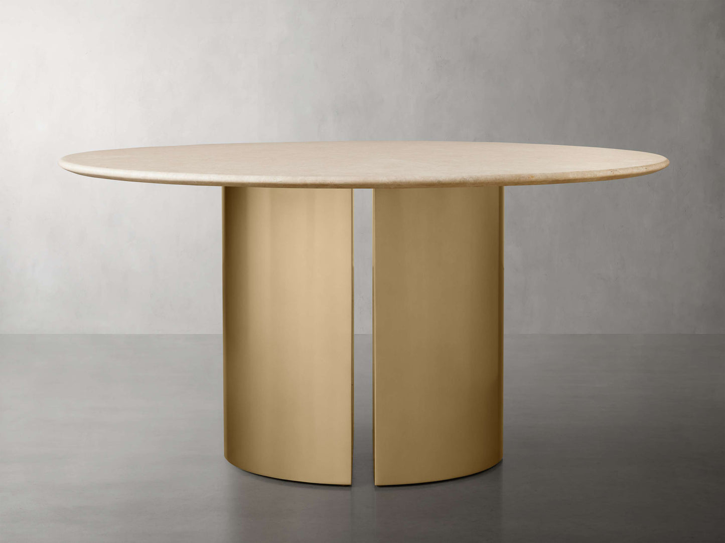 Saint Germain Round Stone Dining Table with Dauphine Base