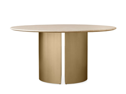 Saint Germain Round Stone Dining Table with Dauphine Base
