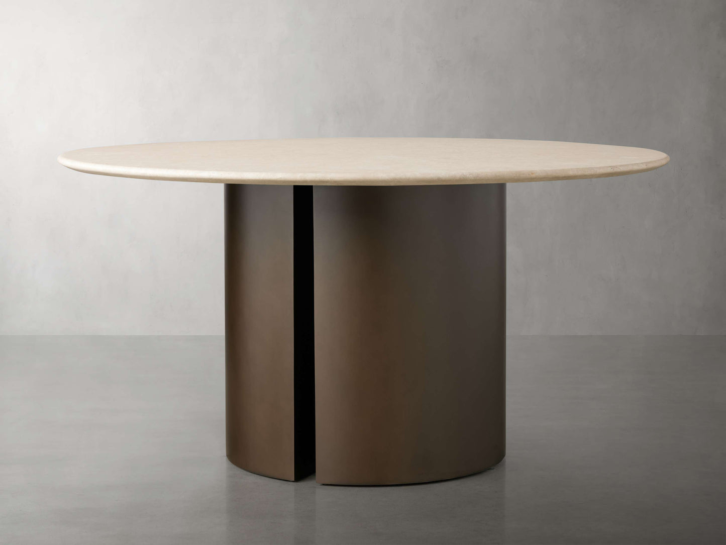 Saint Germain Round Stone Dining Table with Dauphine Base