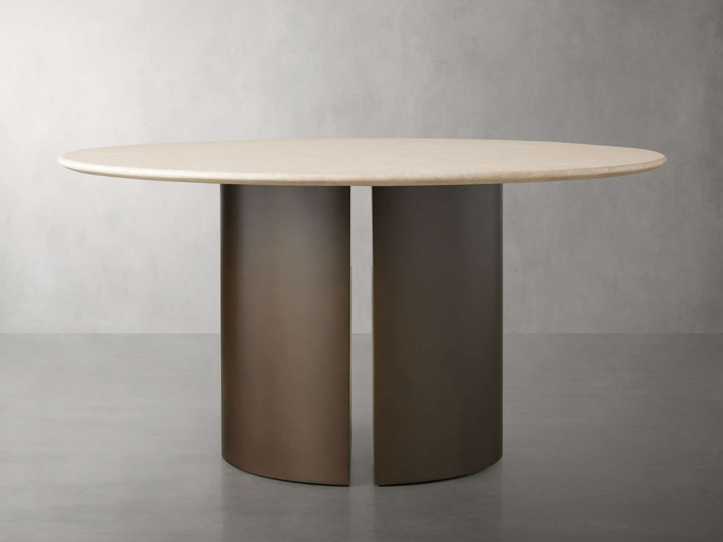 Saint Germain Round Stone Dining Table with Dauphine Base