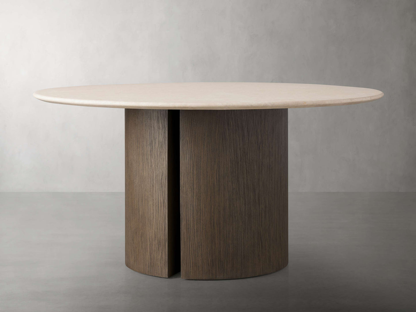 Saint Germain Round Stone Dining Table with Dauphine Base