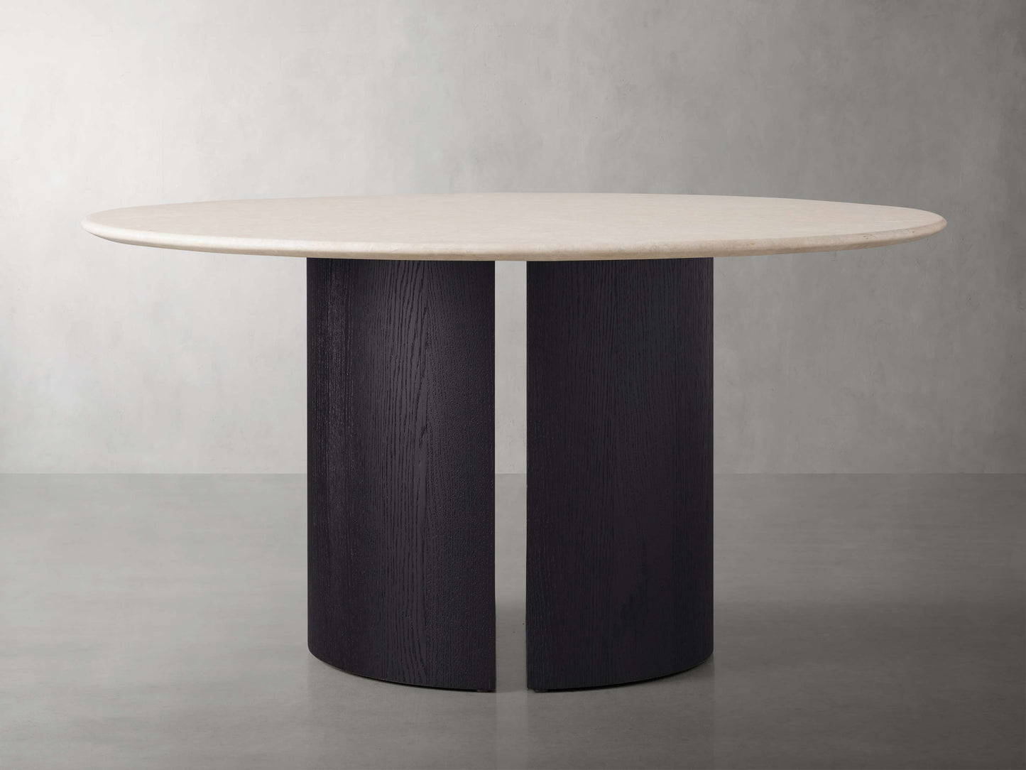 Saint Germain Round Stone Dining Table with Dauphine Base