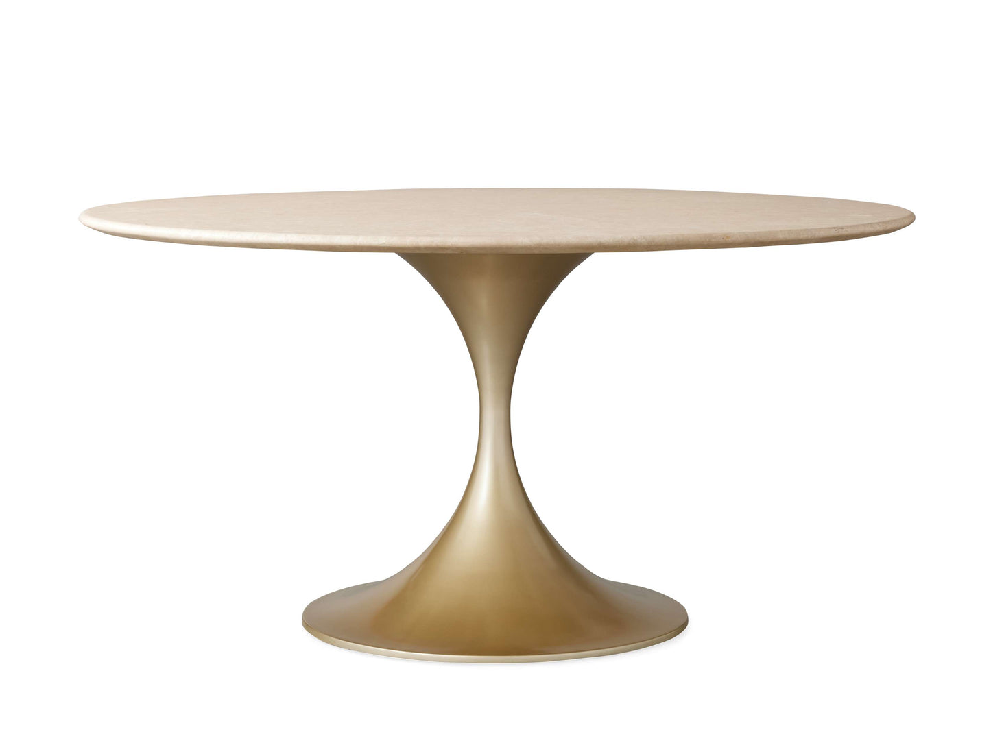 Saint Germain Round Stone Dining Table with Launette Base