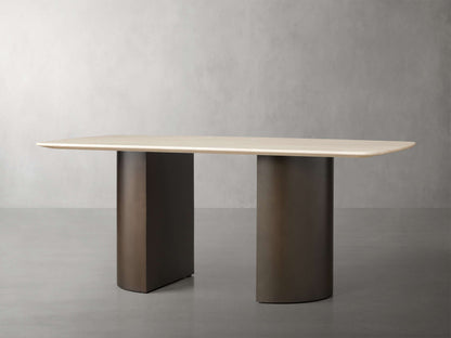 Saint Germain Stone Dining Table with Dauphine Base